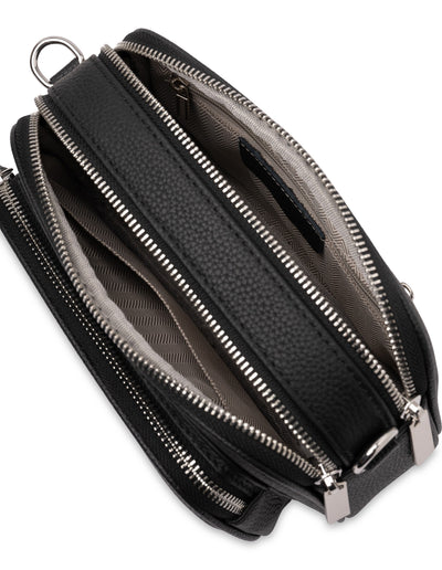 Mocha Abigail Leather Crossbody Bag - Black | Mocha Australia