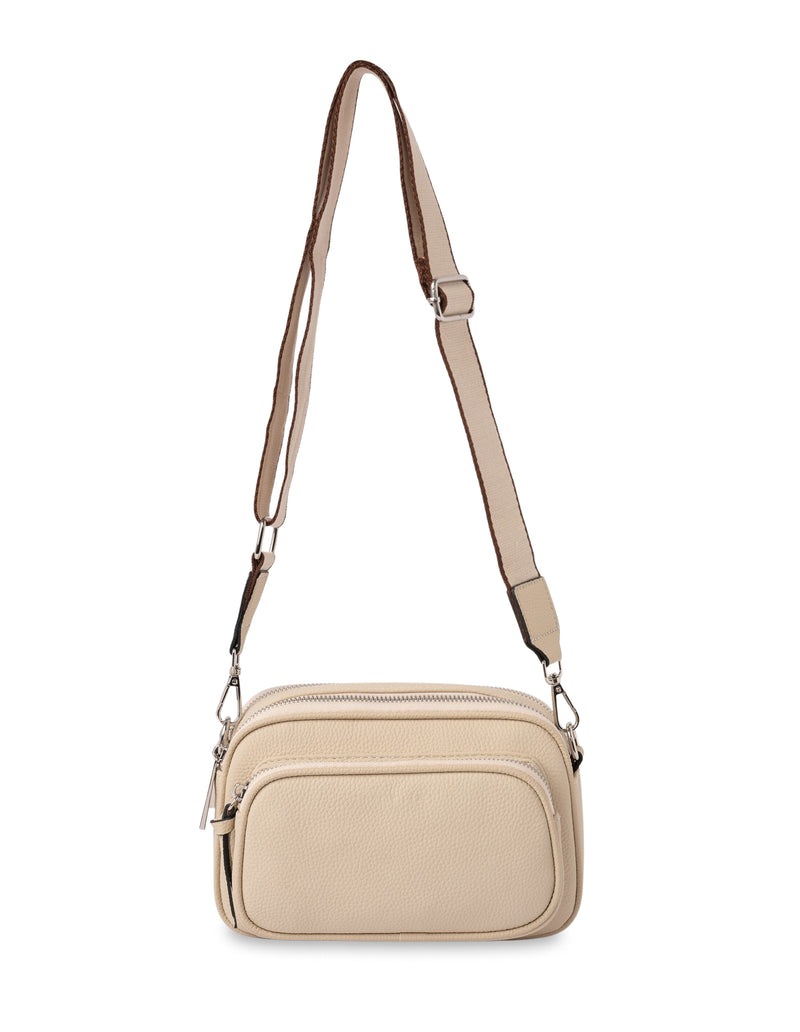 Mocha Abigail Leather Crossbody Bag - Cream | Mocha Australia
