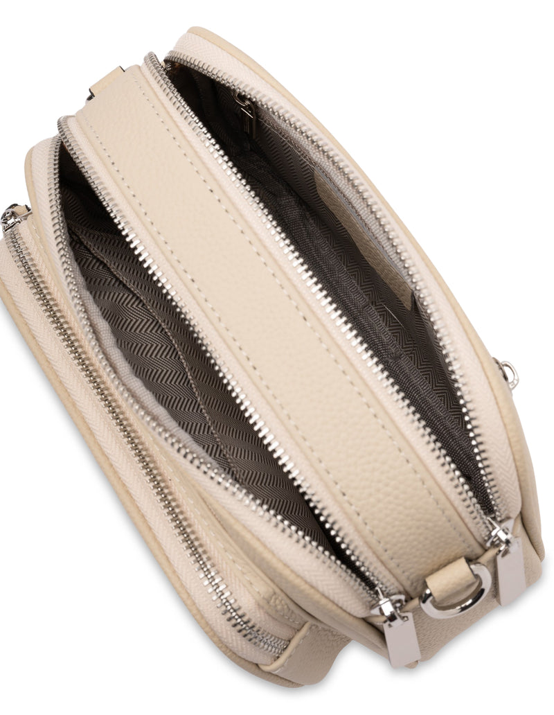 Mocha Abigail Leather Crossbody Bag - Cream | Mocha Australia