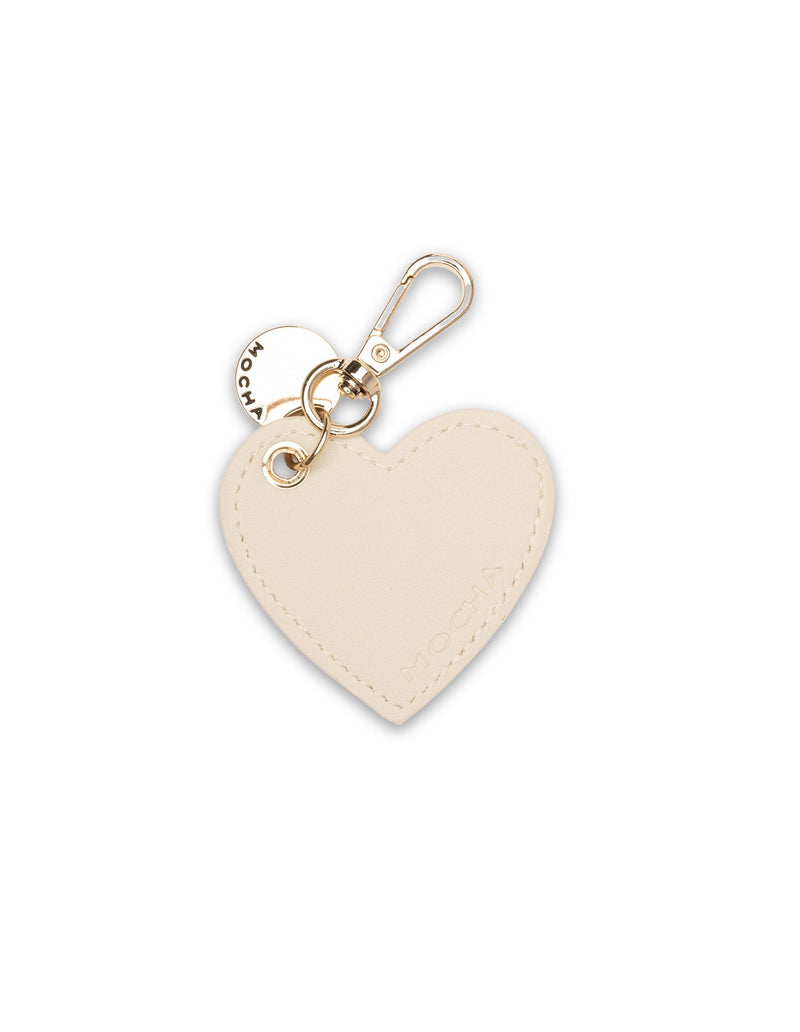 Mocha Penelope Heart Key Ring - Cream | Mocha Australia