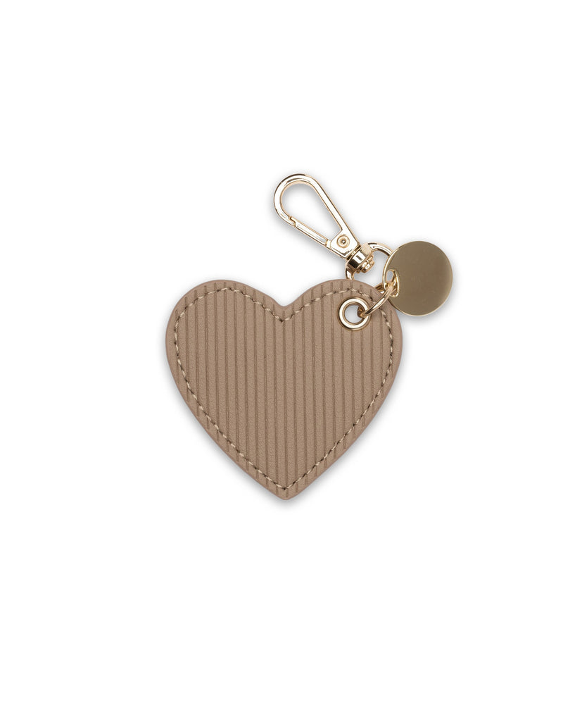 Mocha Penelope Heart Key Ring - Taupe
