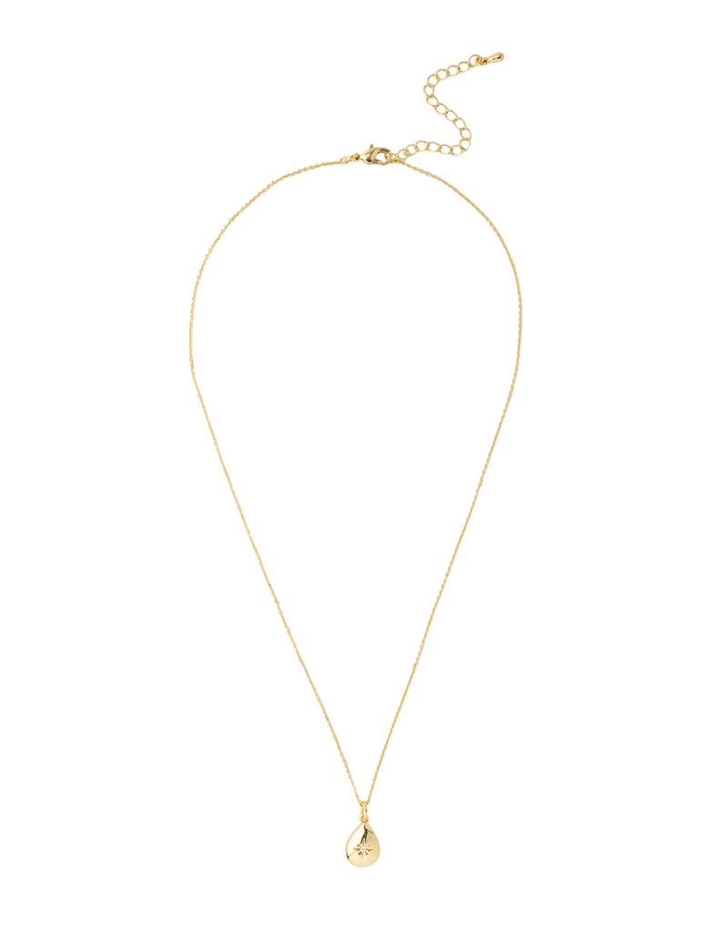 Mocha Aria Tear Drop Necklace - Light Gold | Mocha Australia