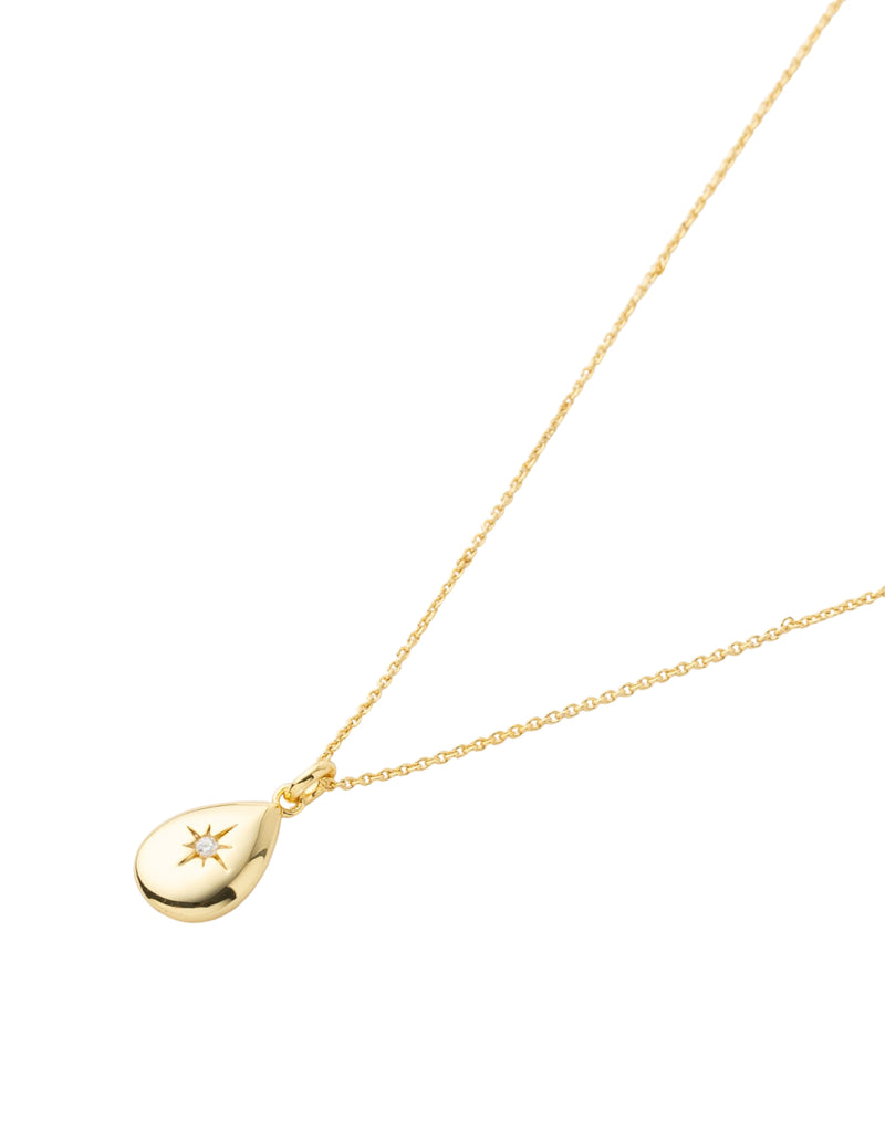 Mocha Aria Tear Drop Necklace - Light Gold | Mocha Australia