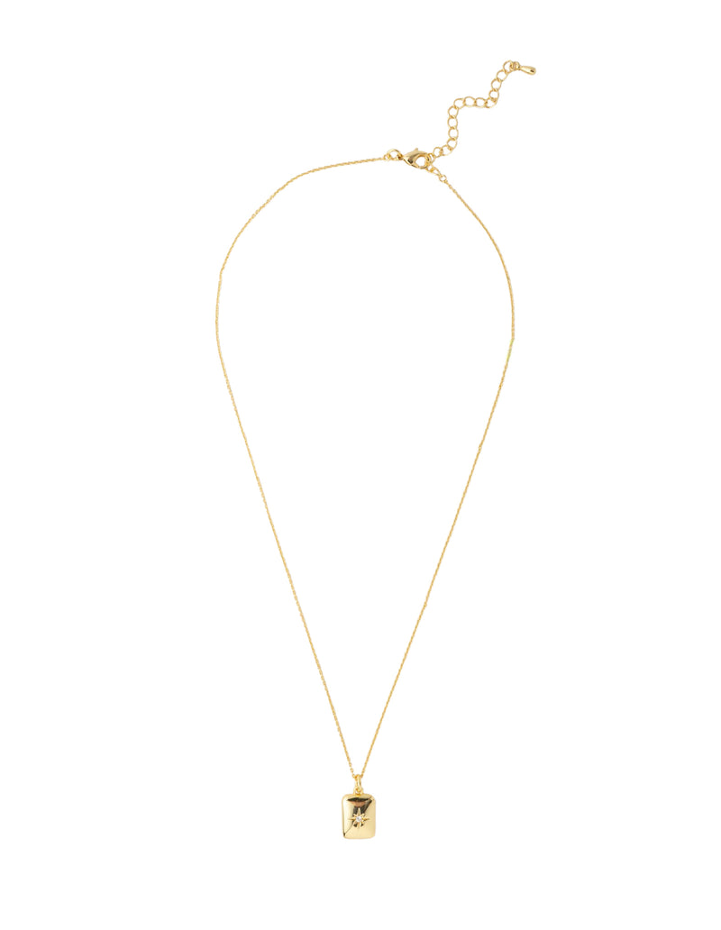 Mocha Aria Tile Necklace - Light Gold | Mocha Australia