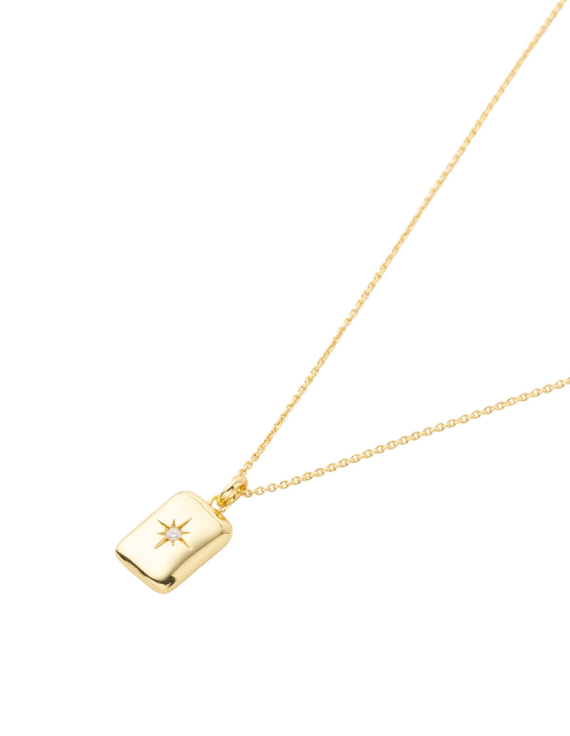 Mocha Aria Tile Necklace - Light Gold | Mocha Australia