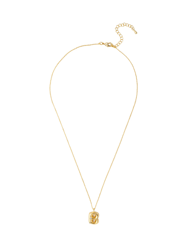 Mocha Bubble Initial Necklace - B - Light Gold | Mocha Australia