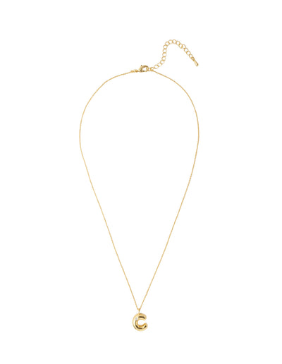 Mocha Bubble Initial Necklace - C - Light Gold | Mocha Australia