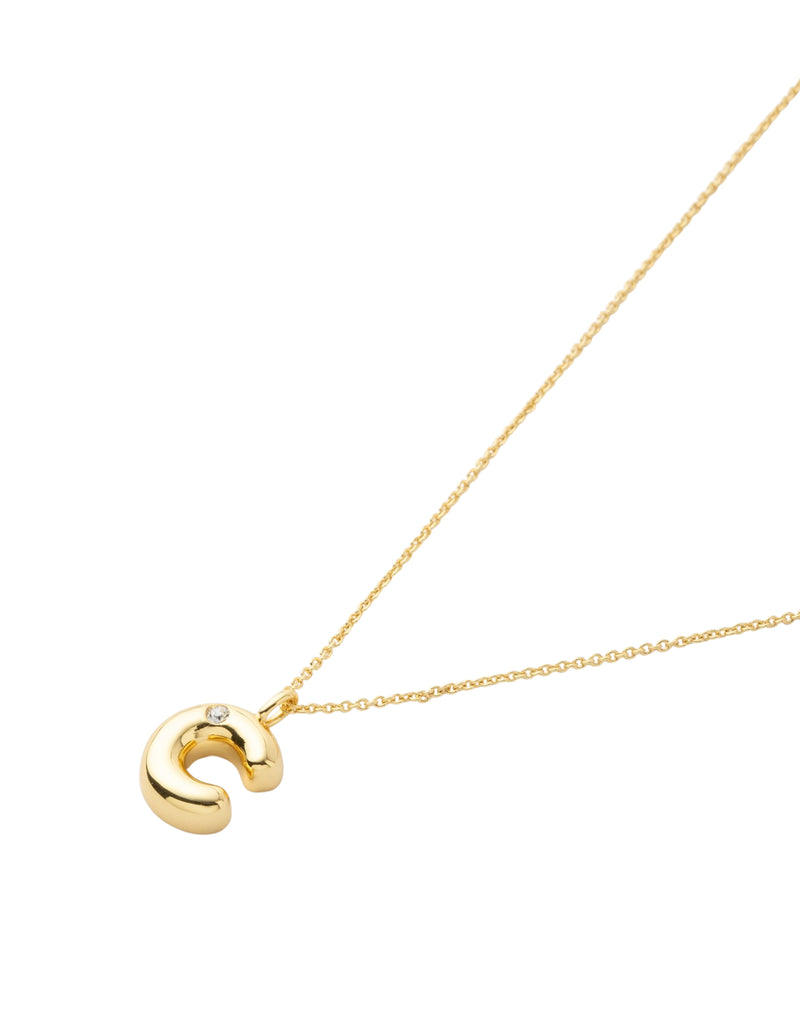Mocha Bubble Initial Necklace - C - Light Gold | Mocha Australia
