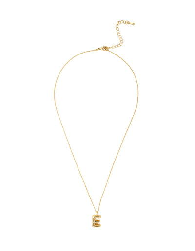Mocha Bubble Initial Necklace - E - Light Gold | Mocha Australia