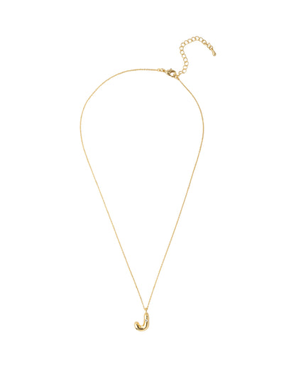 Mocha Bubble Initial Necklace - J - Light Gold | Mocha Australia