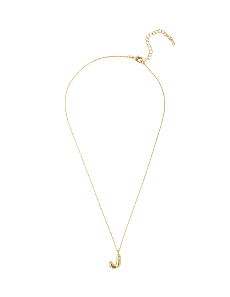 Mocha Bubble Initial Necklace - J - Light Gold | Mocha Australia