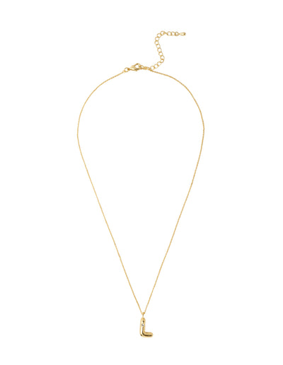 Mocha Bubble Initial Necklace - L - Light Gold | Mocha Australia