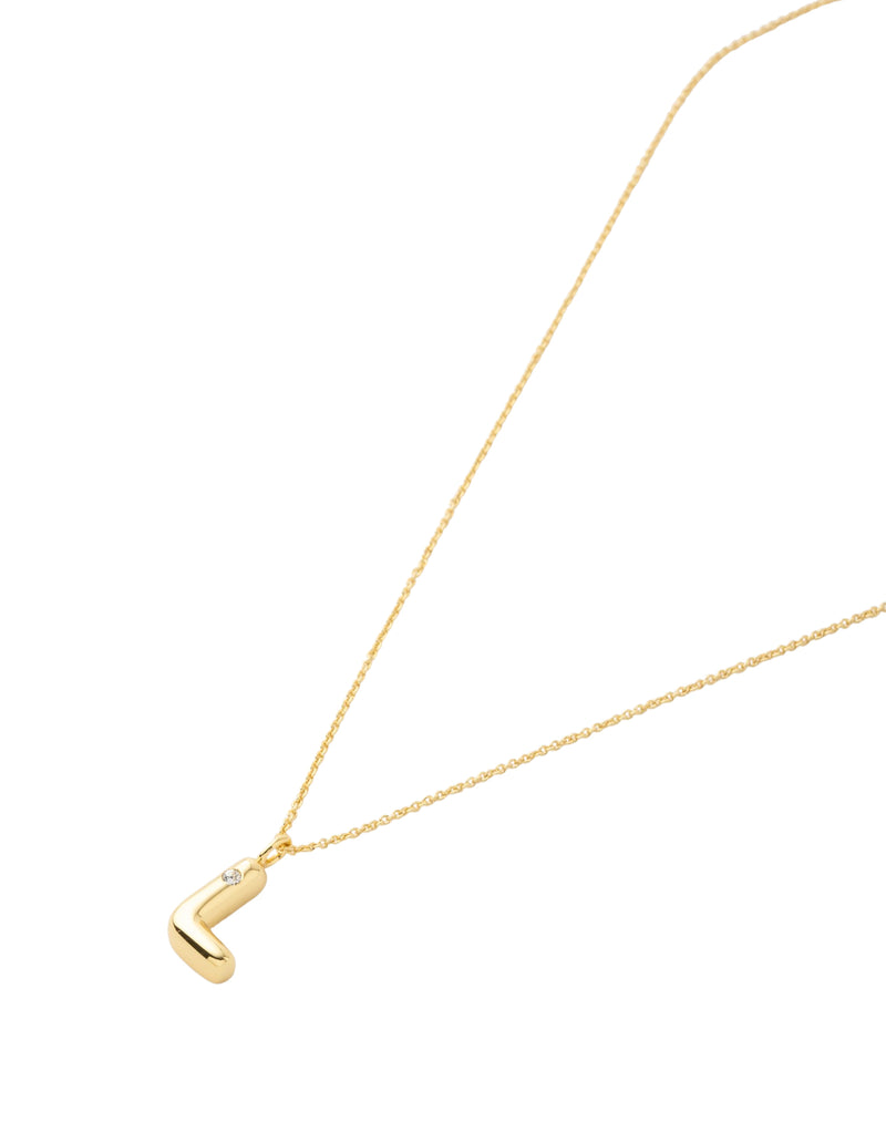 Mocha Bubble Initial Necklace - L - Light Gold | Mocha Australia