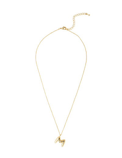 Mocha Bubble Initial Necklace - M - Light Gold | Mocha Australia