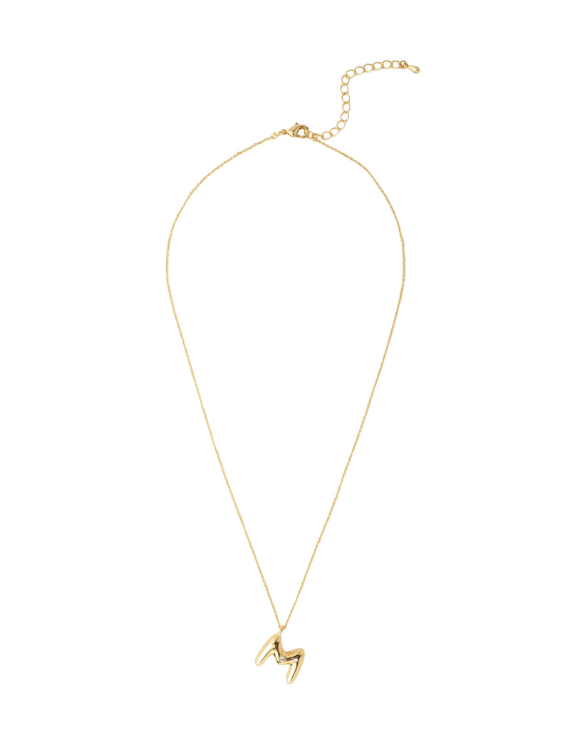 Mocha Bubble Initial Necklace - M - Light Gold | Mocha Australia
