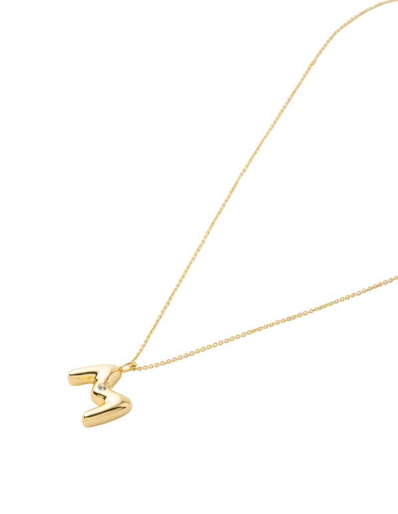 Mocha Bubble Initial Necklace - M - Light Gold | Mocha Australia