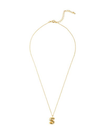Mocha Bubble Initial Necklace - S - Light Gold | Mocha Australia