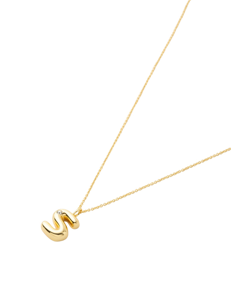 Mocha Bubble Initial Necklace - S - Light Gold | Mocha Australia