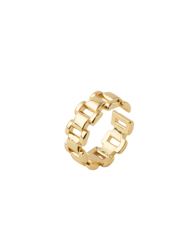 Mocha Chain Links Adjustable Ring - Light Gold | Mocha Australia
