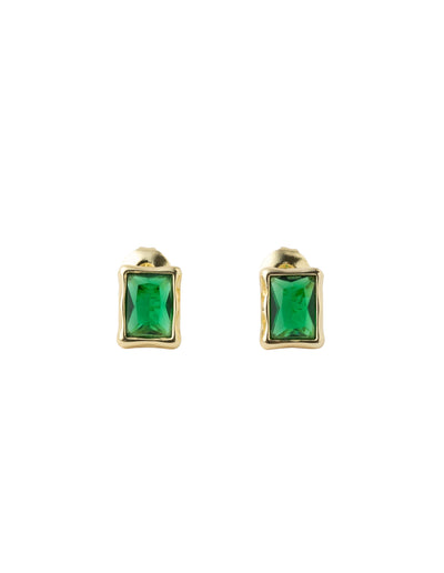 Mocha Sofia Emerald Stud Earring - Light Gold | Mocha Australia