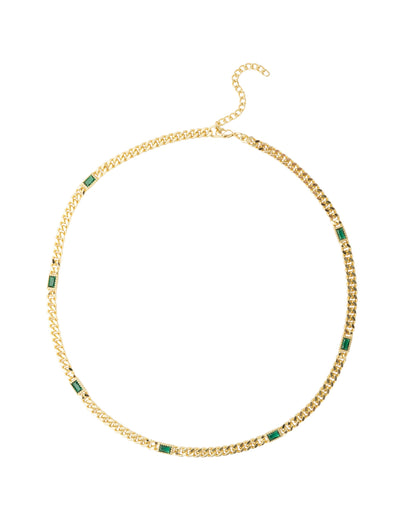 Mocha Emerson Chain Necklace - Emerald/Gold | Mocha Australia