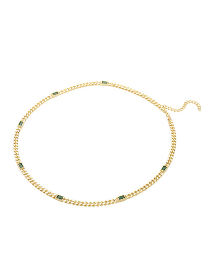 Mocha Emerson Chain Necklace - Emerald/Gold | Mocha Australia