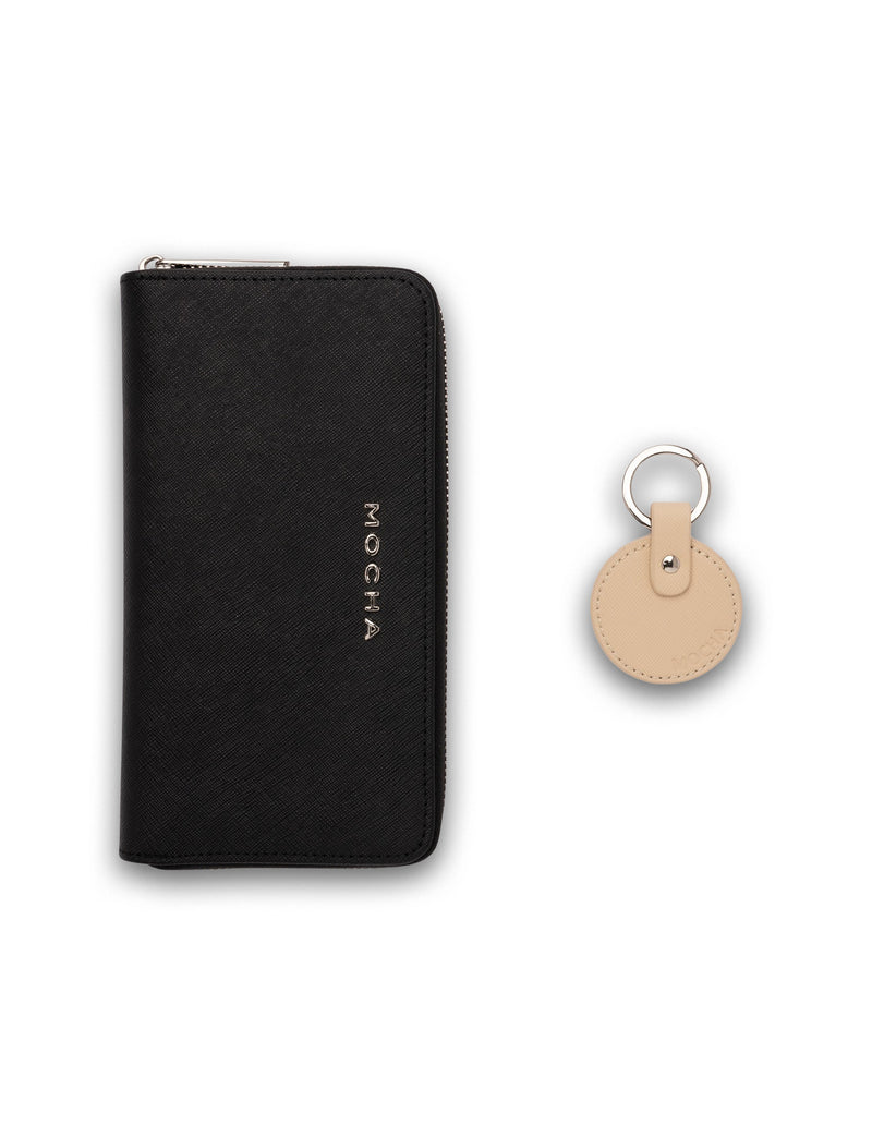 Mocha Gift Pack 7A - Kristi Leather Wallet & Key Ring - Black | Mocha Australia
