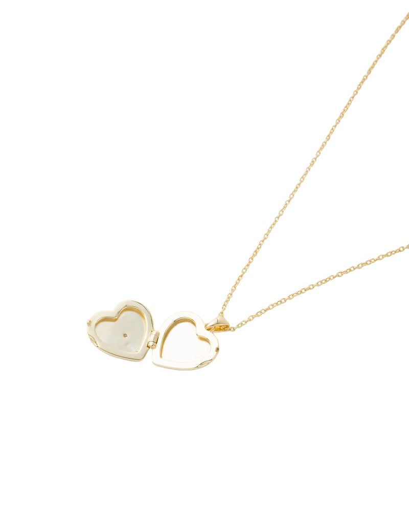 Elly Lou Lana Heart Locket Necklace - Light Gold | Mocha Australia