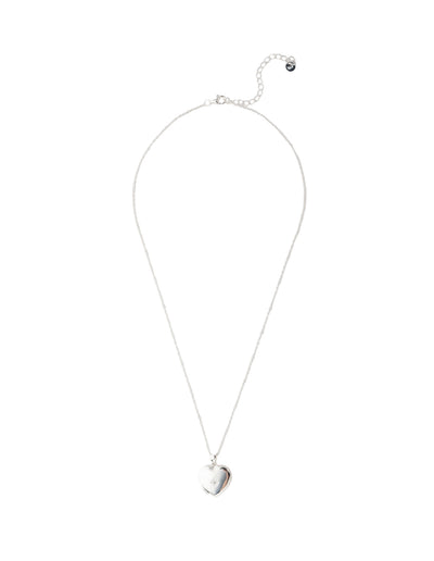 Elly Lou Lana Heart Locket Necklace - Silver | Mocha Australia
