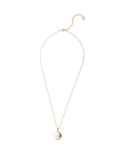 Elly Lou Lana Round Locket Necklace - Light Gold | Mocha Australia