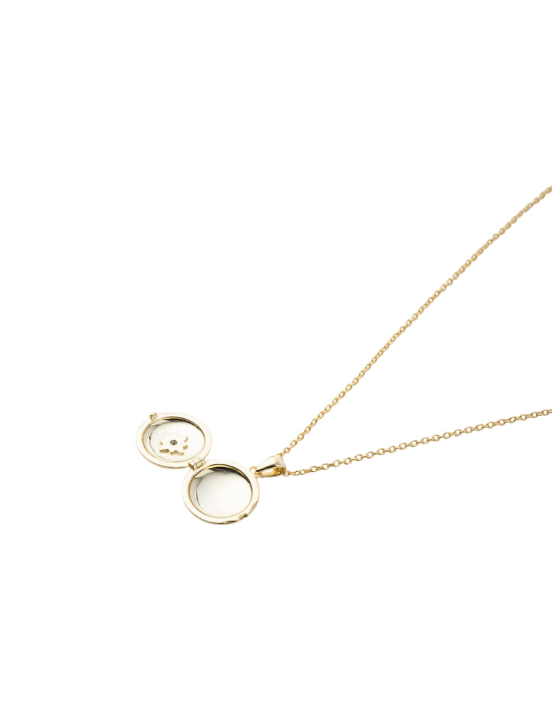 Elly Lou Lana Round Locket Necklace - Light Gold | Mocha Australia