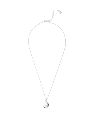 Mocha Elly Lou Lana Round Locket Necklace - Silver | Mocha Australia