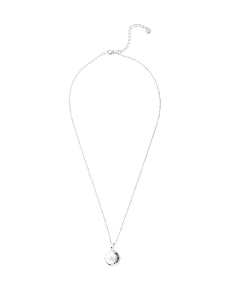 Mocha Elly Lou Lana Round Locket Necklace - Silver | Mocha Australia
