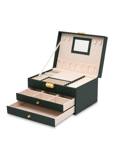 Mocha Large Multi Layer Jewellery Box - Green | Mocha Australia