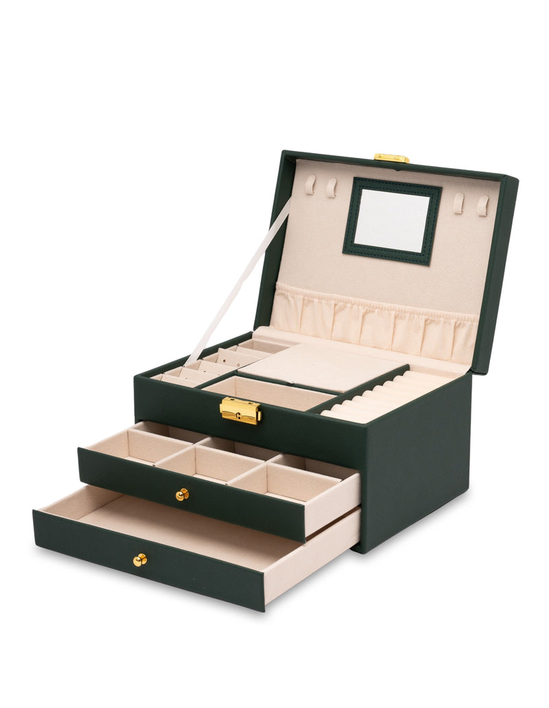 Mocha Large Multi Layer Jewellery Box - Green | Mocha Australia
