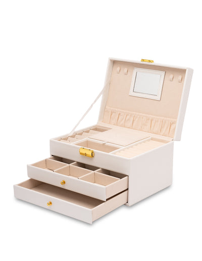 Mocha Large Multi Layer Jewellery Box - White | Mocha Australia