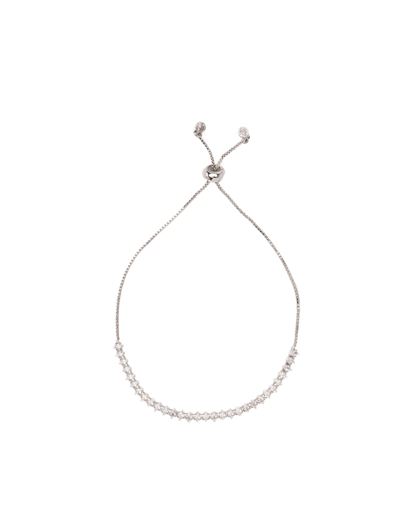Mocha Georgina Adjustable Tennis Bracelet - Silver | Mocha Australia