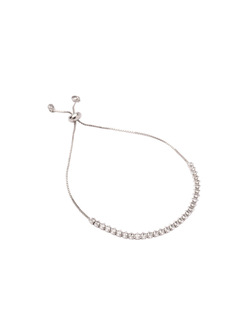 Mocha Georgina Adjustable Tennis Bracelet - Silver | Mocha Australia
