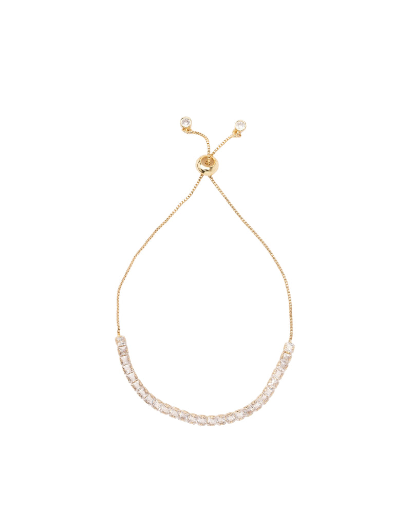 Mocha Tayla Adjustable Tennis Bracelet - Light Gold | Mocha Australia