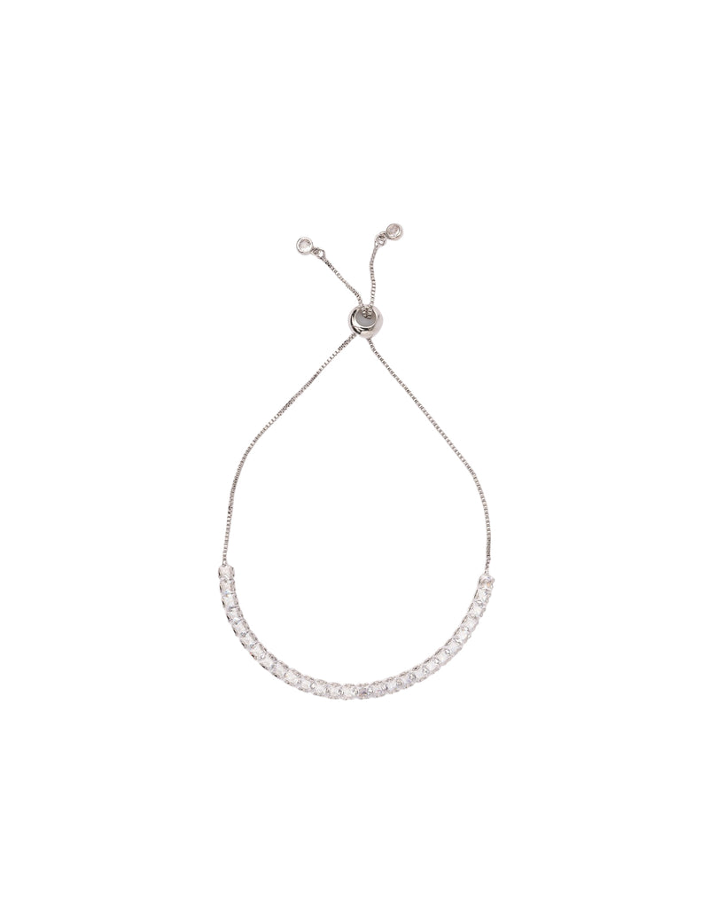 Mocha Tayla Adjustable Tennis Bracelet - Silver | Mocha Australia