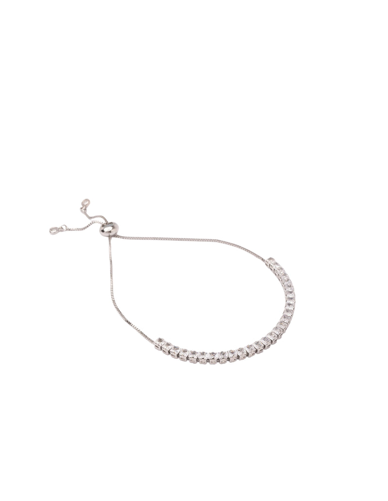 Mocha Tayla Adjustable Tennis Bracelet - Silver | Mocha Australia