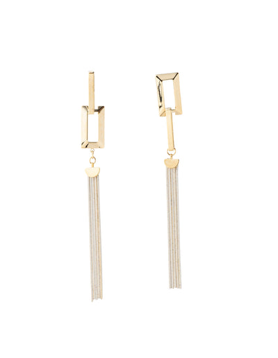 Mocha Esme Drop Tassel Earrings White - Gold | Mocha Australia