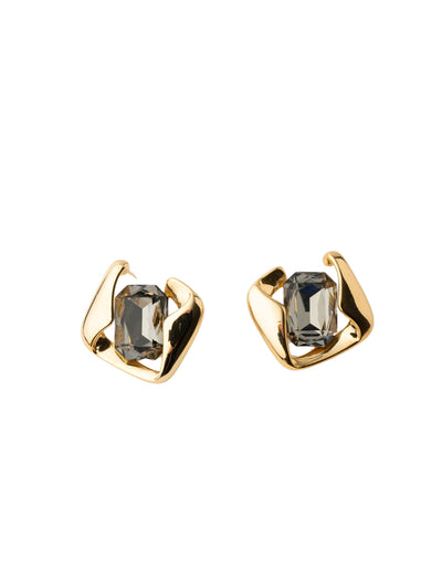 Mocha Josie Stud Earrings Black - Gold | Mocha Australia