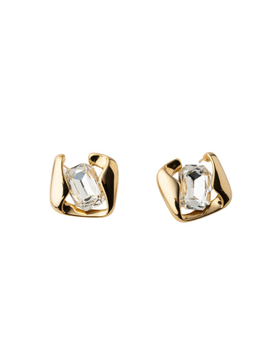 Mocha Josie Stud Earrings White - Gold | Mocha Australia