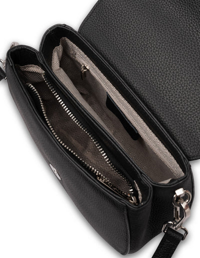Mocha Sonya Leather Crossbody Bag - Black | Mocha Australia