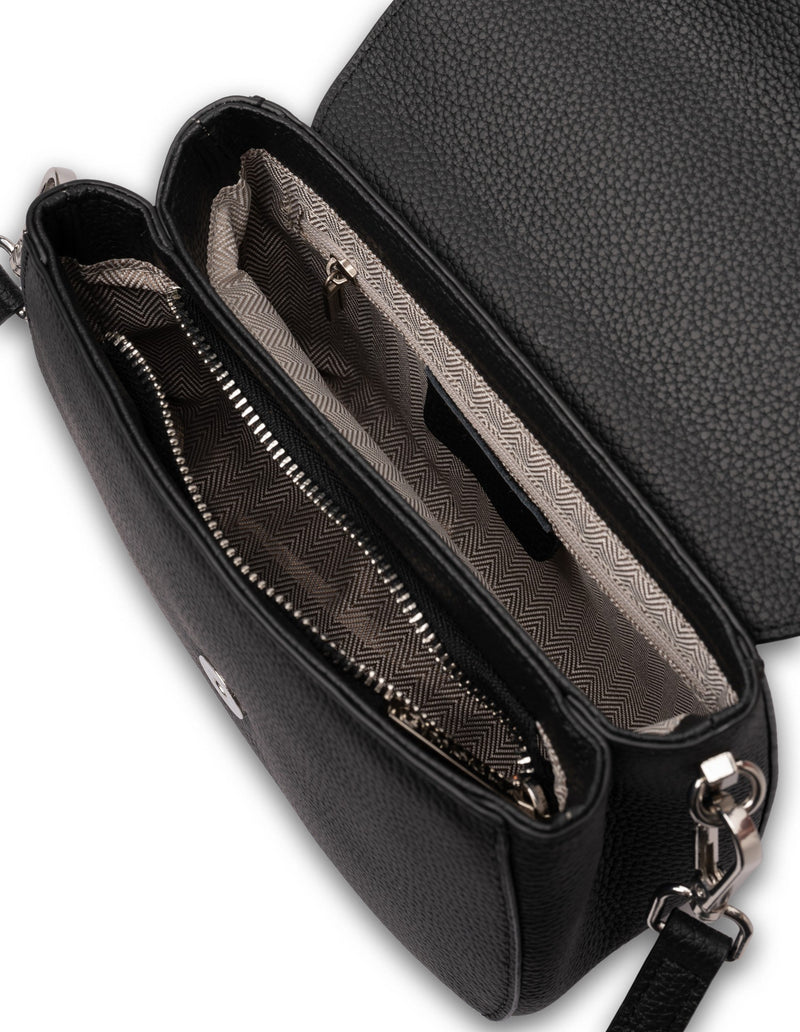 Mocha Sonya Leather Crossbody Bag - Black | Mocha Australia