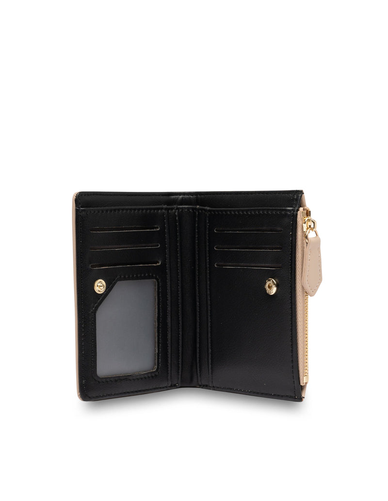 Mocha Small Classic Arya Wallet - Beige/Black | Mocha Australia