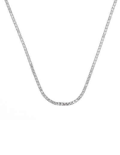 Georgini Sydney Soiree 2mm Tennis Necklace 42cm- Silver | Mocha Australia