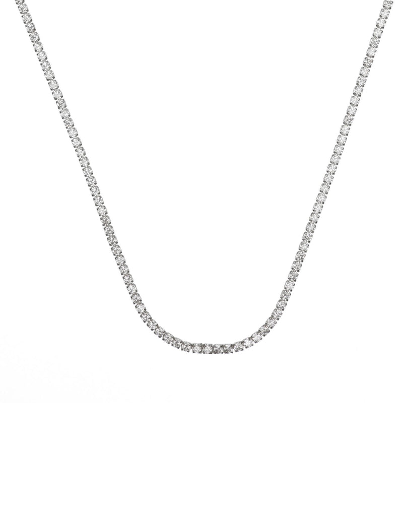 Georgini Sydney Soiree 2mm Tennis Necklace 42cm- Silver | Mocha Australia