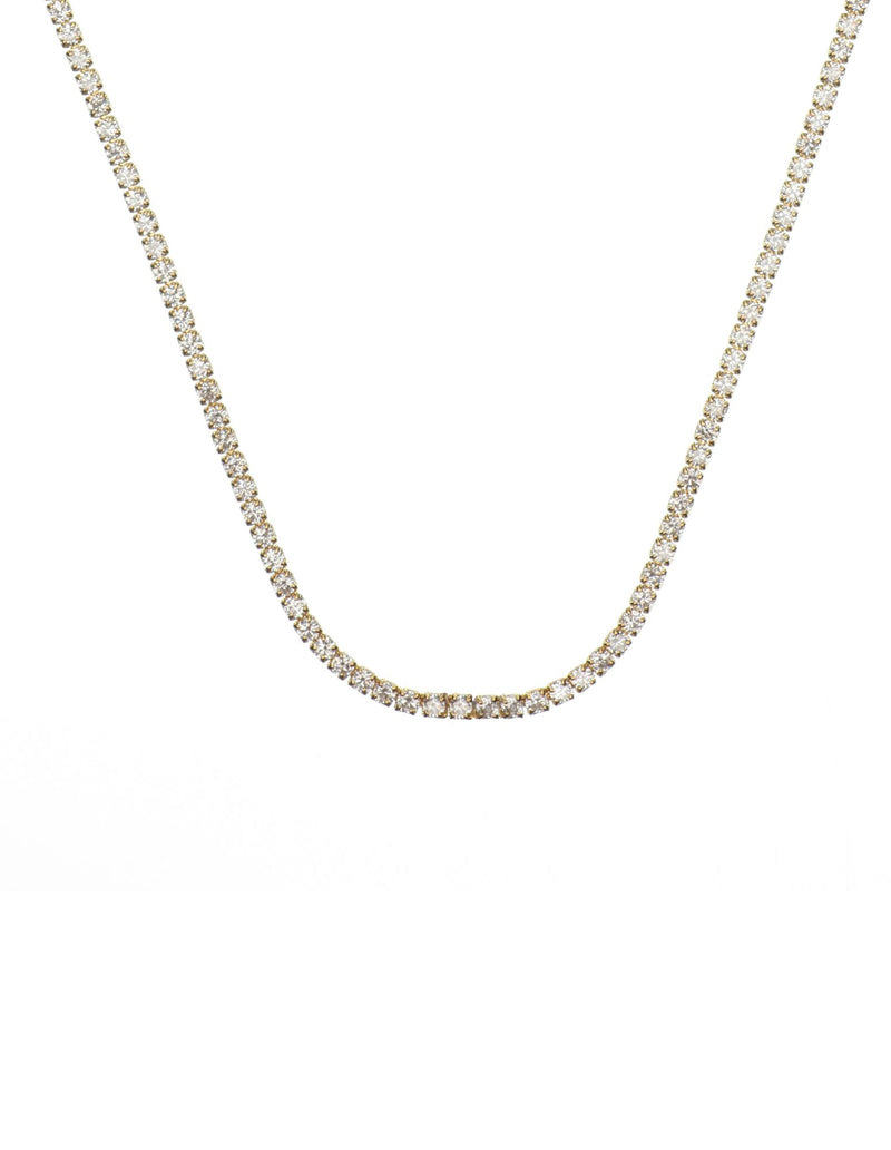 Georgini Sydney Soiree 2mm Tennis Necklace 42cm- Gold | Mocha Australia